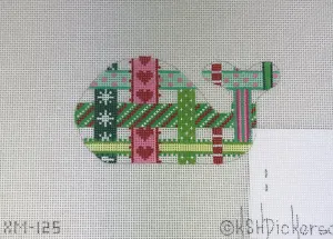 * Kate Dickerson Needlepoint XM - 125 Mini Whale - Woven Ribbon