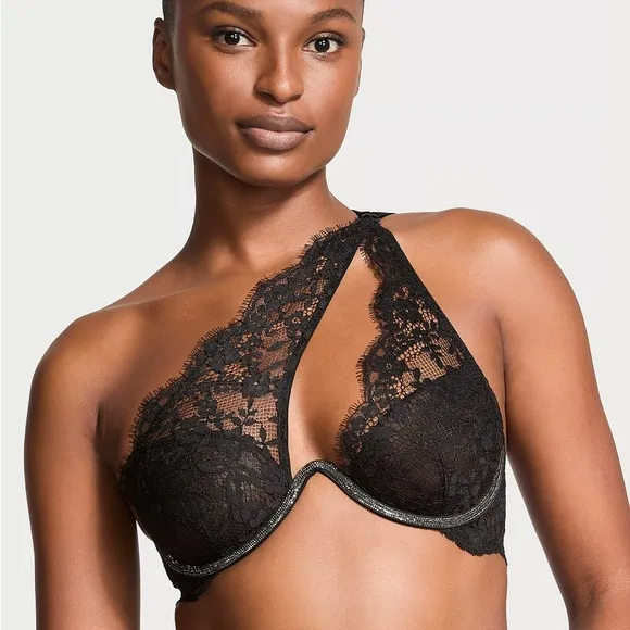 - New DREAM ANGELSTwinkle Lace One-Shoulder Monowire Bra