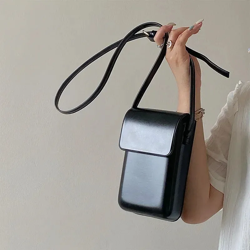 2024 Flap Crossbody Bags Women Mini PU Leather Shoulder Purses and Handbags for Girls Ladies Phone Simple Solid Bag