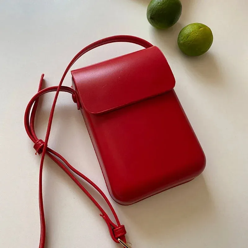 2024 Flap Crossbody Bags Women Mini PU Leather Shoulder Purses and Handbags for Girls Ladies Phone Simple Solid Bag