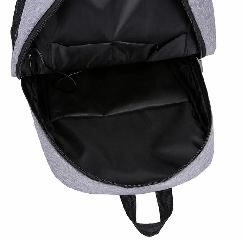 3 Piece USB Charging Canvas Anti Theft Backpack Set