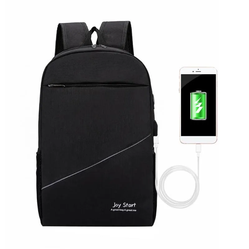 3 Piece USB Charging Canvas Anti Theft Backpack Set