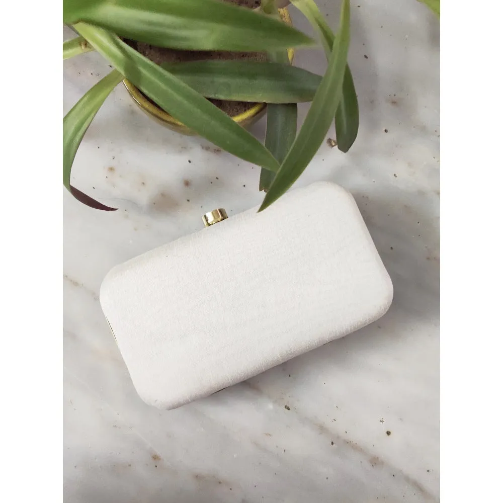 A Clutch Story Silver Beaded Cleo Clutch