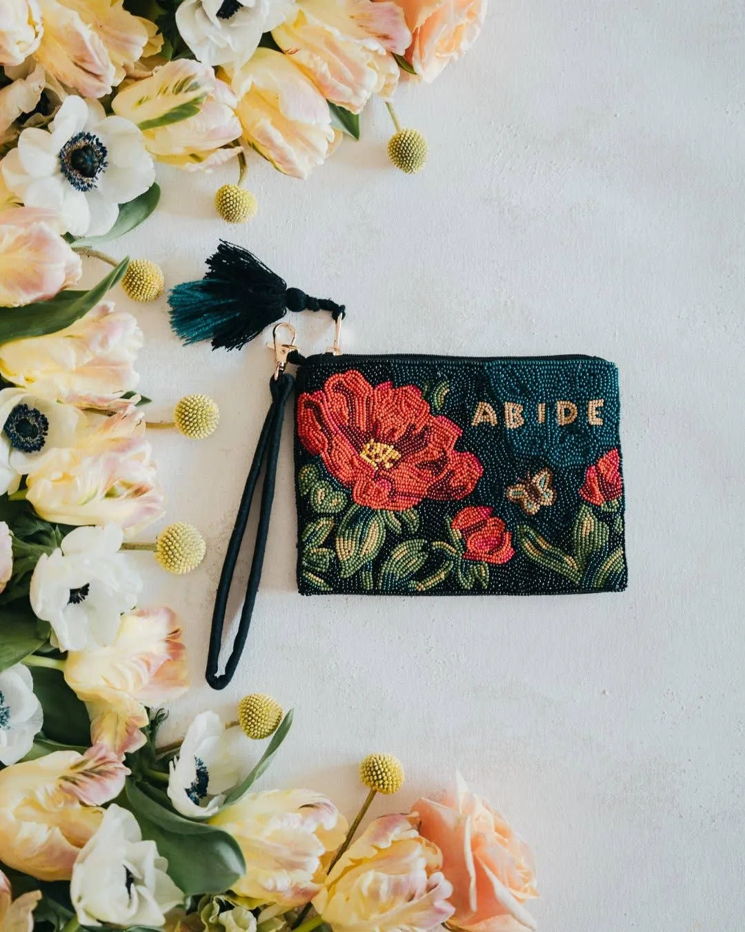 Abide Beaded Wristlet