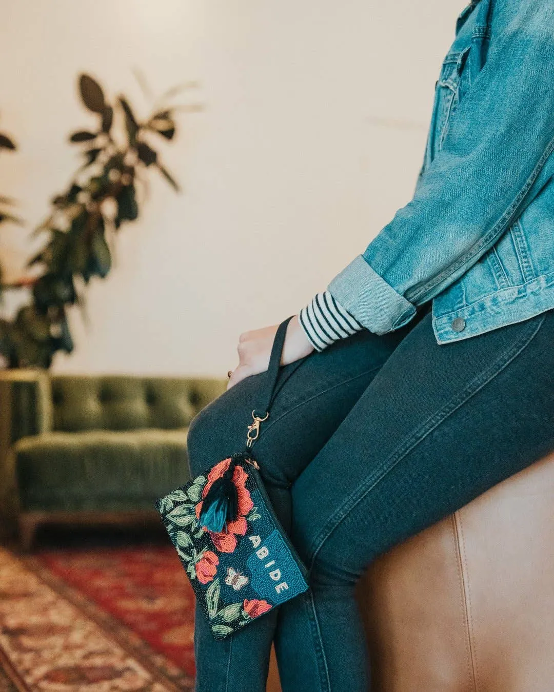 Abide Beaded Wristlet