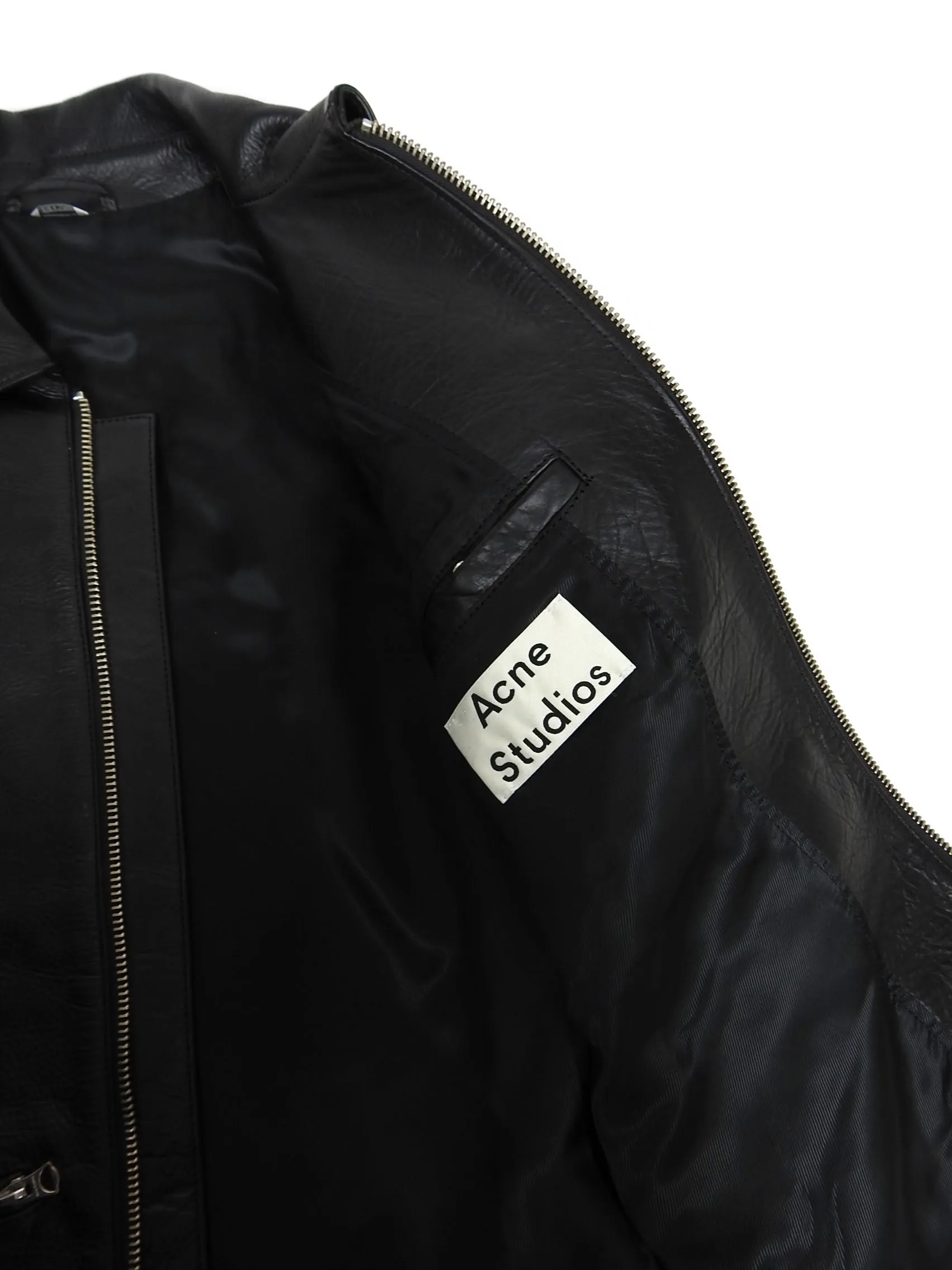 Acne Studios August Leather Jacket Size 46