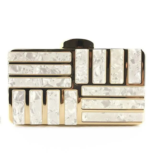 Acrylic Evening Bags Metal Chain Clutches