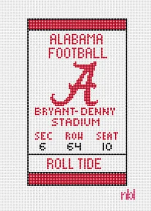 Alabama Ticket Mini Flag Canvas