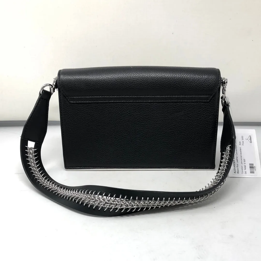 Alexander Wang Black Riot Leather Convertible Clutch Bag