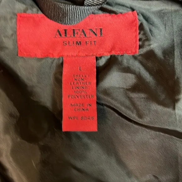Alfani slim, fit large faux, leather coat