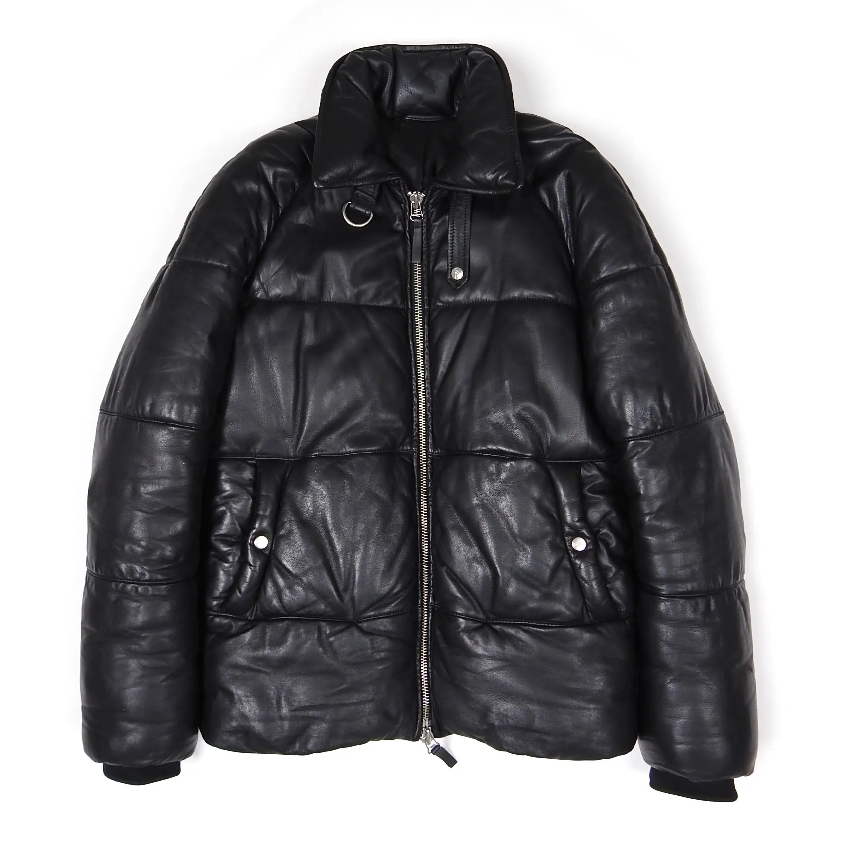 AMI Leather Puffer Coat Size Small