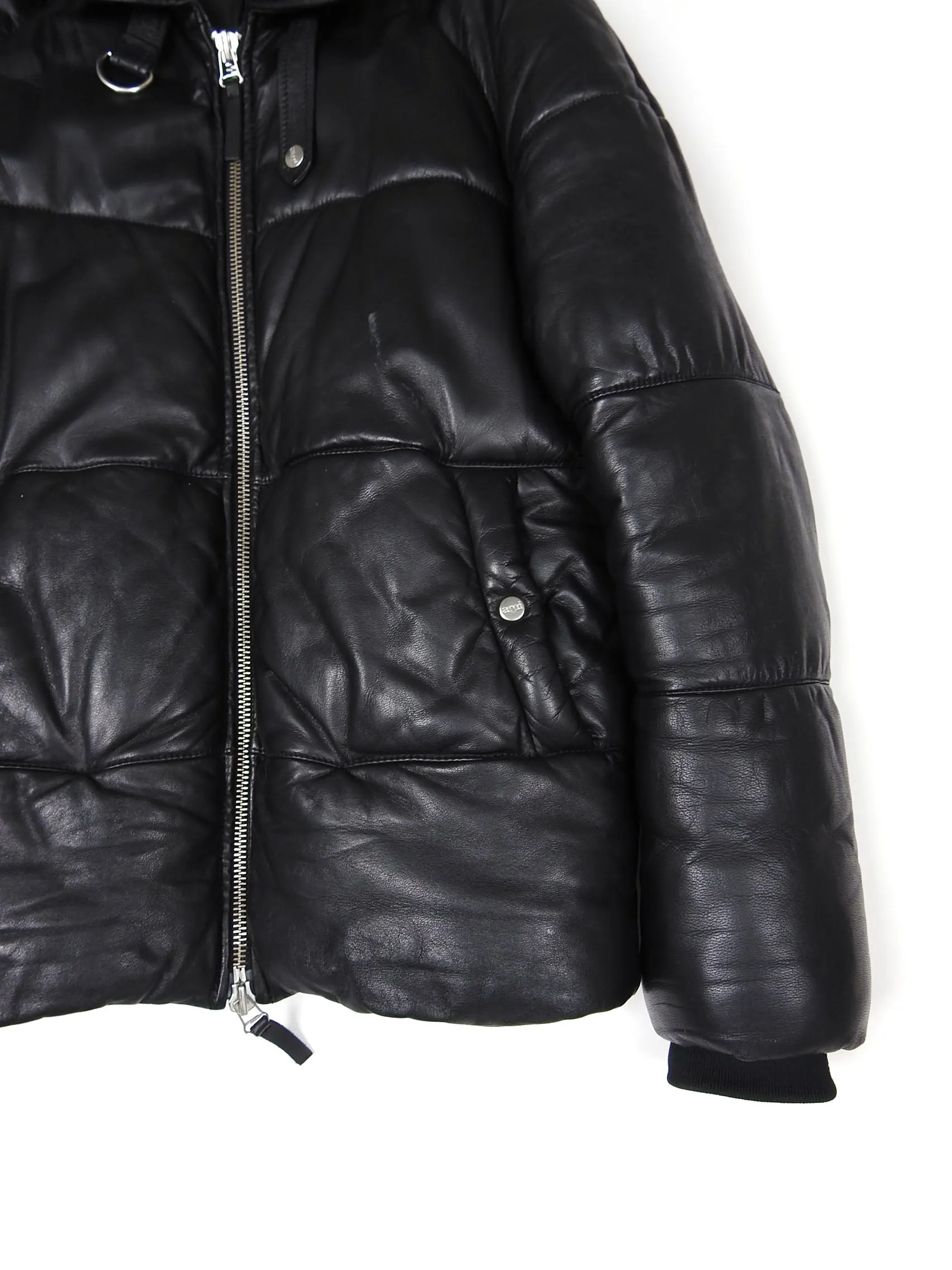 AMI Leather Puffer Coat Size Small