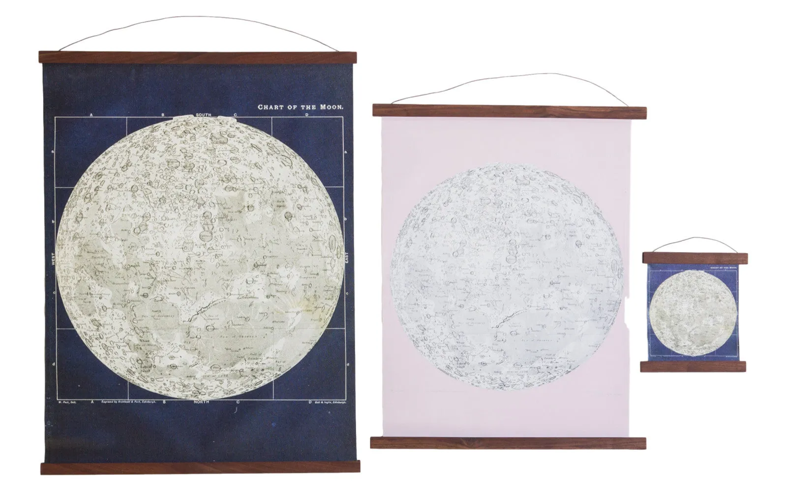 Antique Moon Chart Pull Down Revival in Pink