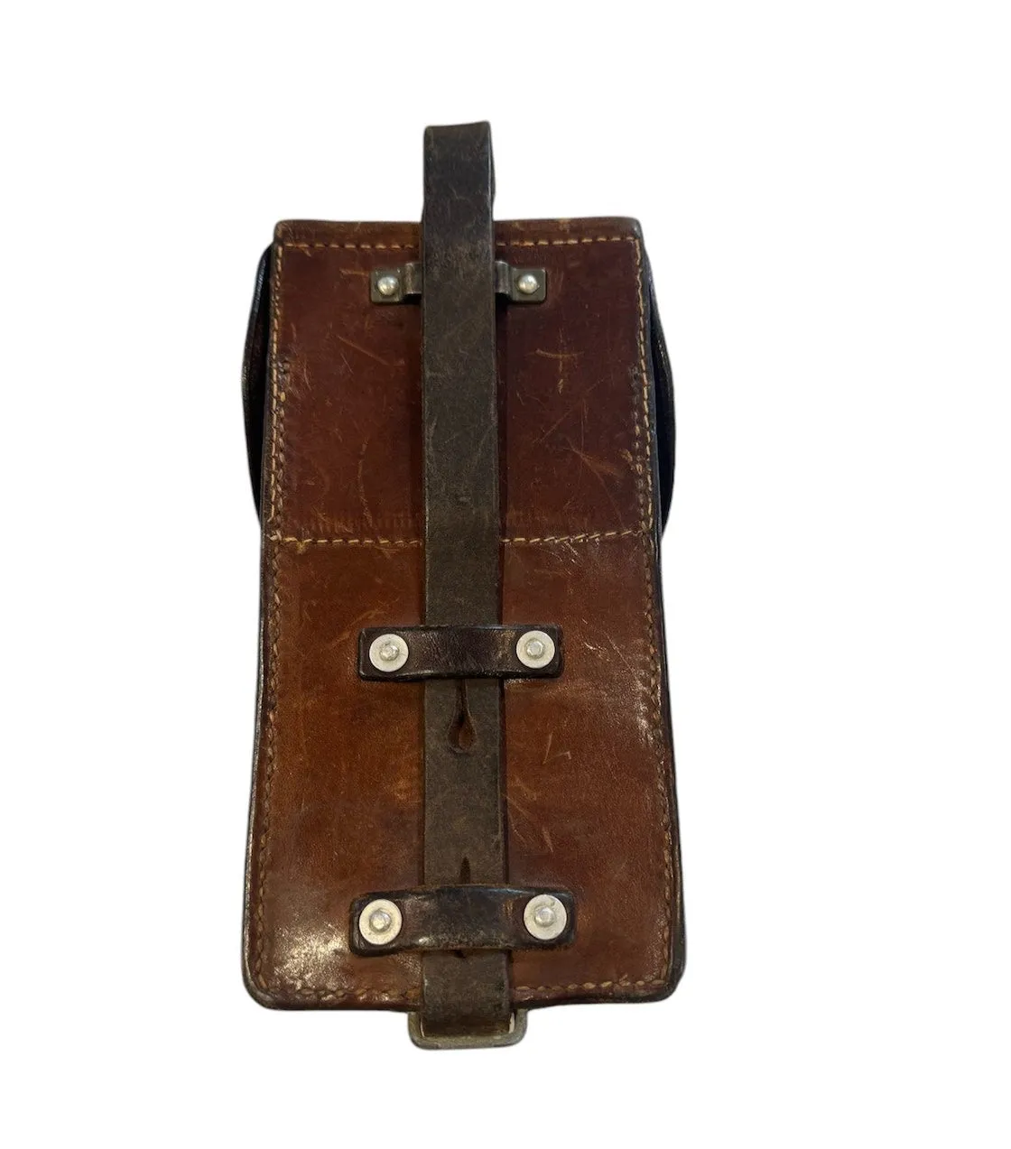 Antique Swiss WWII Leather Ammo Satchels