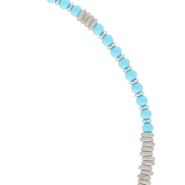Apatite Stone Beaded Necklace with 18k White Gold Beads