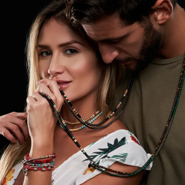 Apatite Stone Beaded Necklace with 18k Yellow Gold Beads