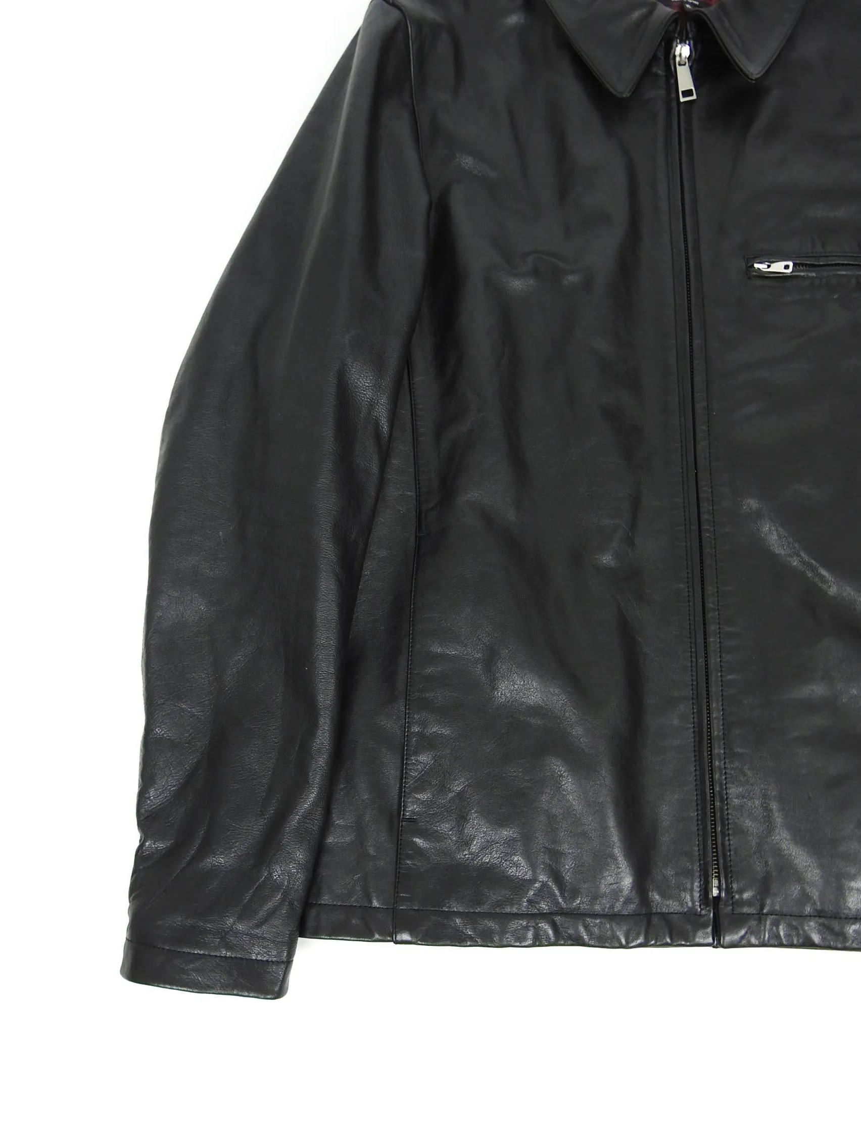 A.P.C. Black Leather Jacket Size XL