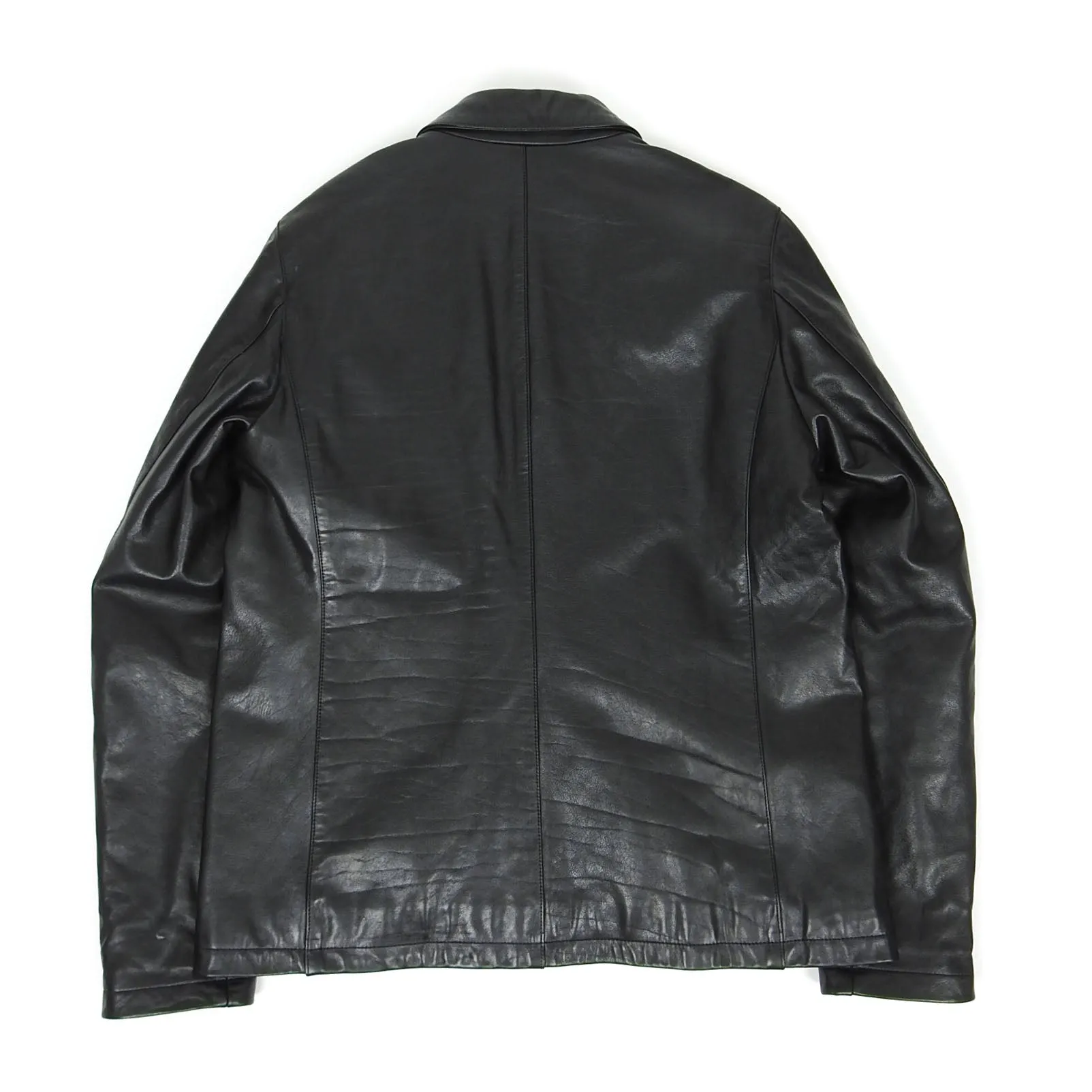 A.P.C. Black Leather Jacket Size XL