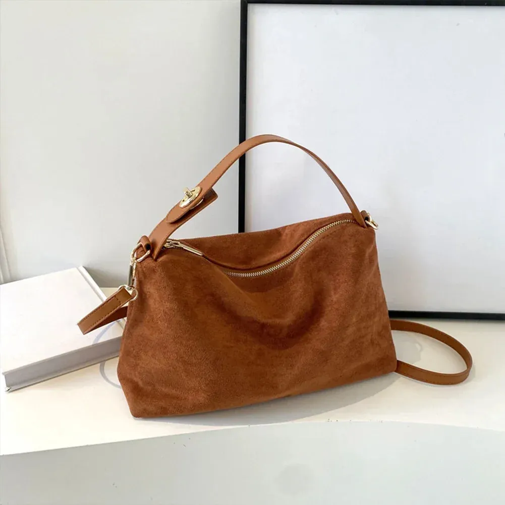 Autumn Winter Matte Suede Cow Leather Handbag