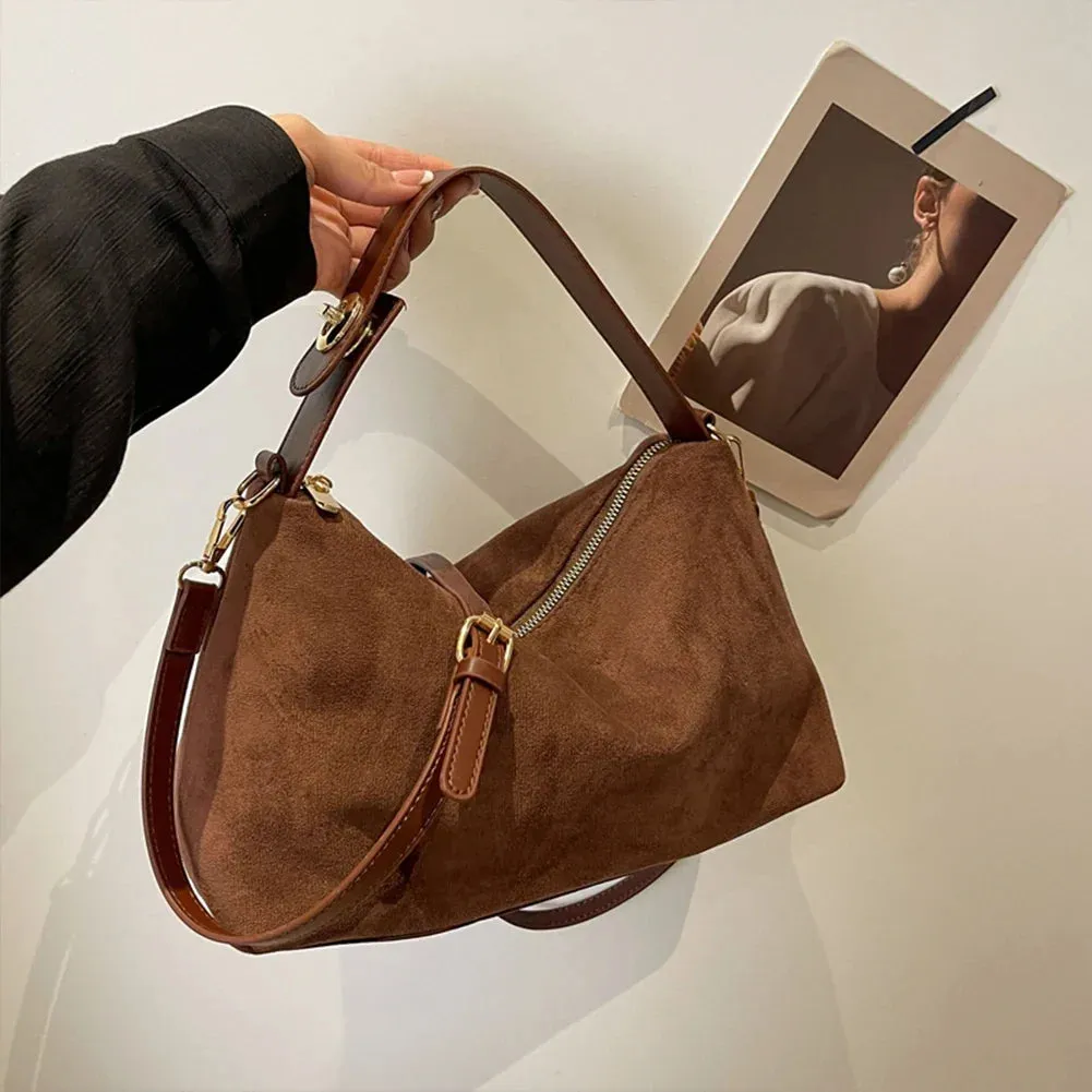 Autumn Winter Matte Suede Cow Leather Handbag