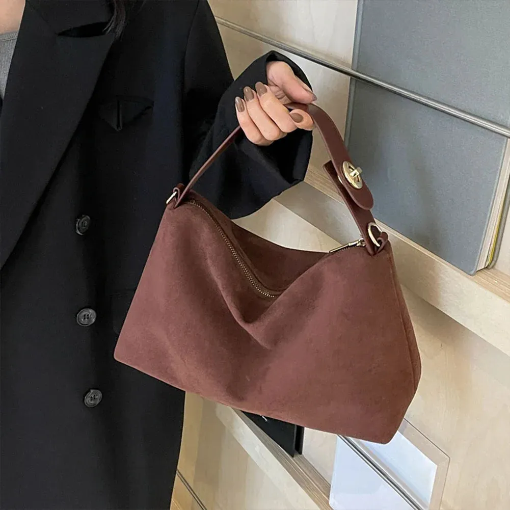 Autumn Winter Matte Suede Cow Leather Handbag