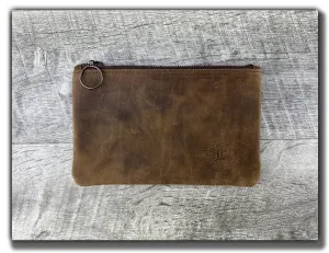 B-STOCK - Leather Zipper Pouch - Whiskey Brown Small (1)