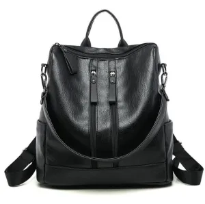 Backpack- PU Leather Women's Double Zipper