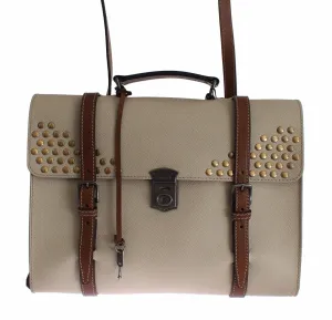 Bag Beige Studded Leather Backpack
