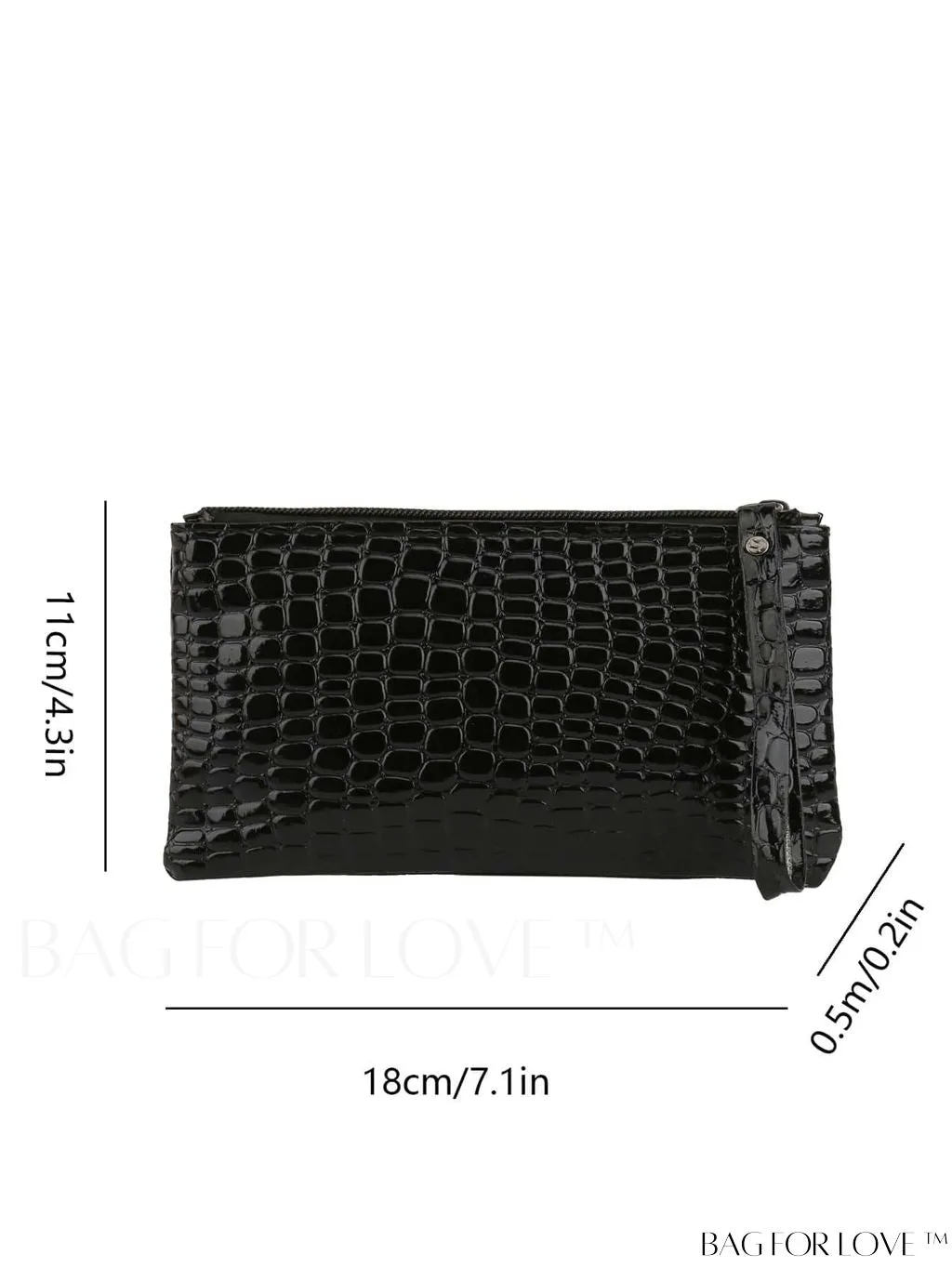 BagForLove - Black Crocodile Embossed PU Mini Square Bag - Exquisite and Compact