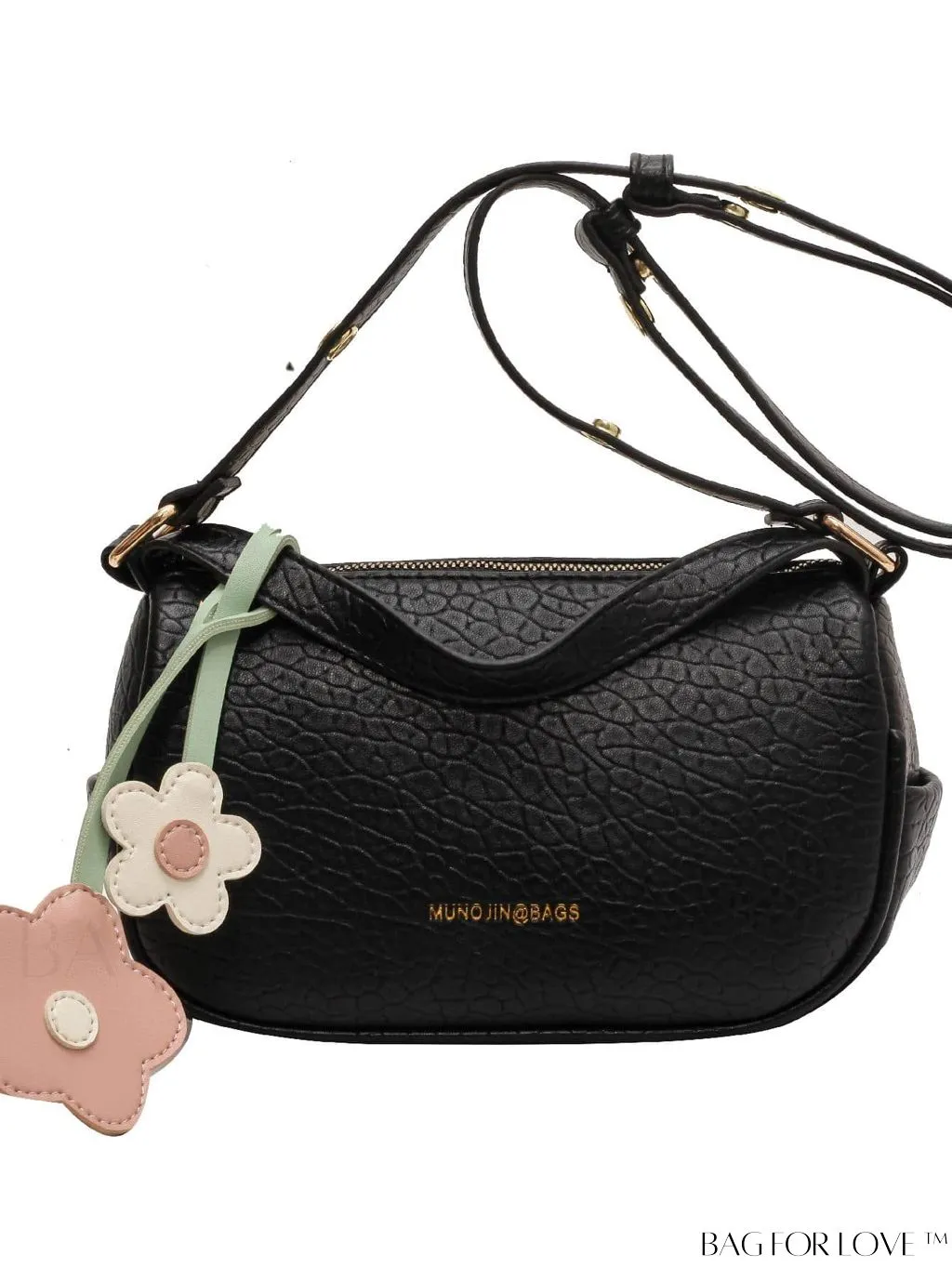 BagForLove - Chic Alphabet Print Handbag with Elegant Charm Pendant