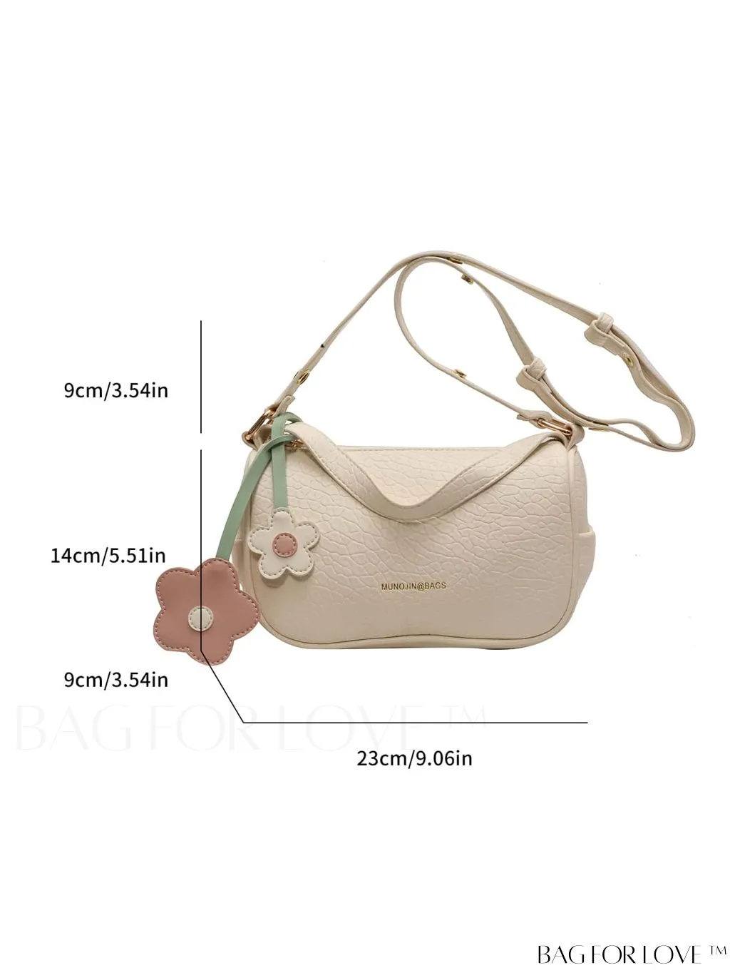 BagForLove - Chic Alphabet Print Handbag with Elegant Charm Pendant