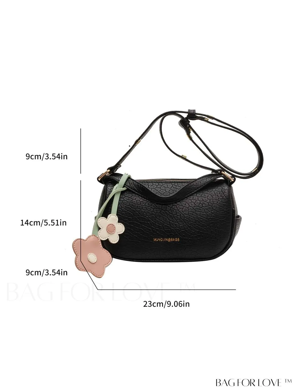BagForLove - Chic Alphabet Print Handbag with Elegant Charm Pendant