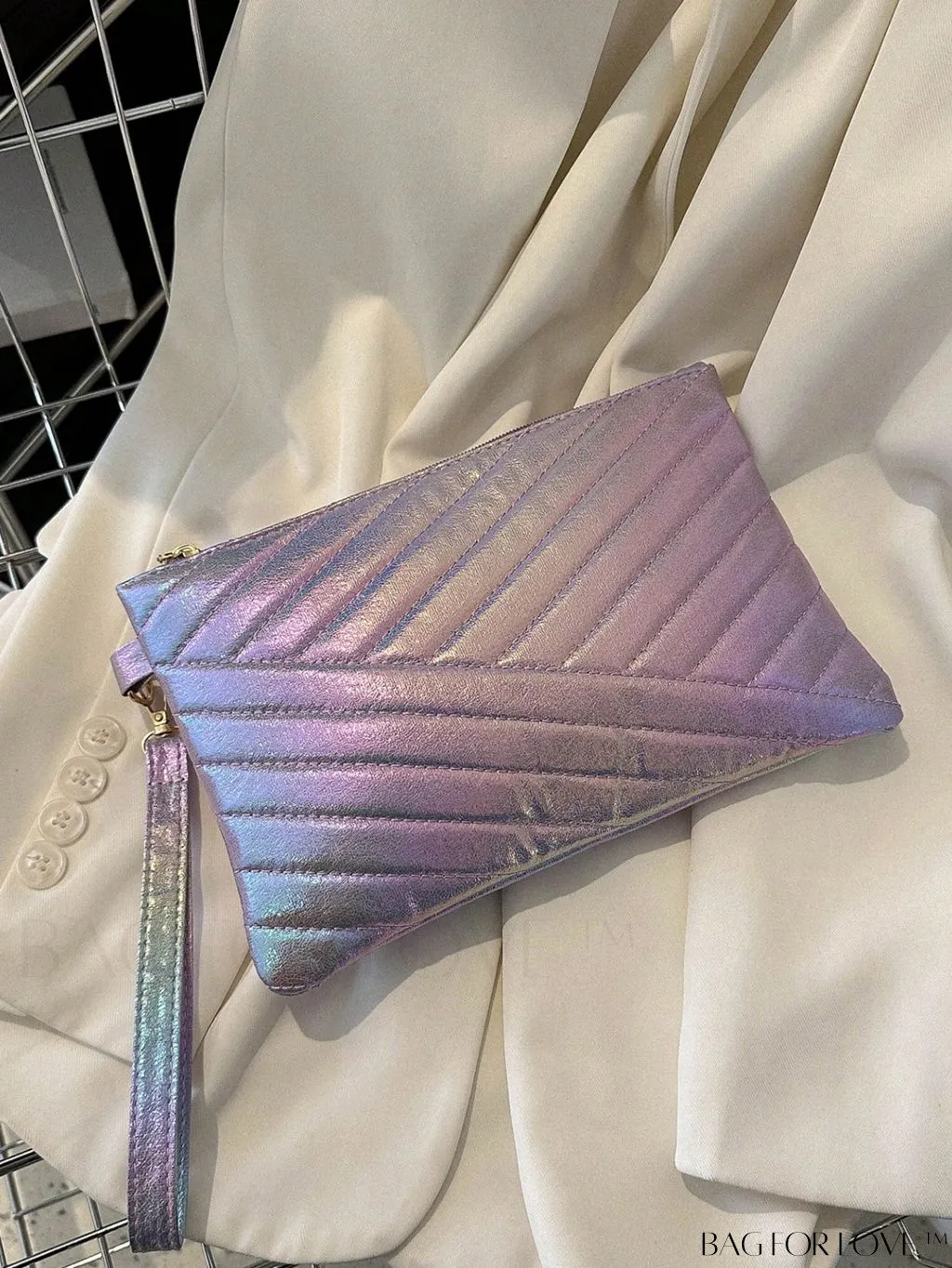 BagForLove - Chic Holographic Quilted PU Square Bag