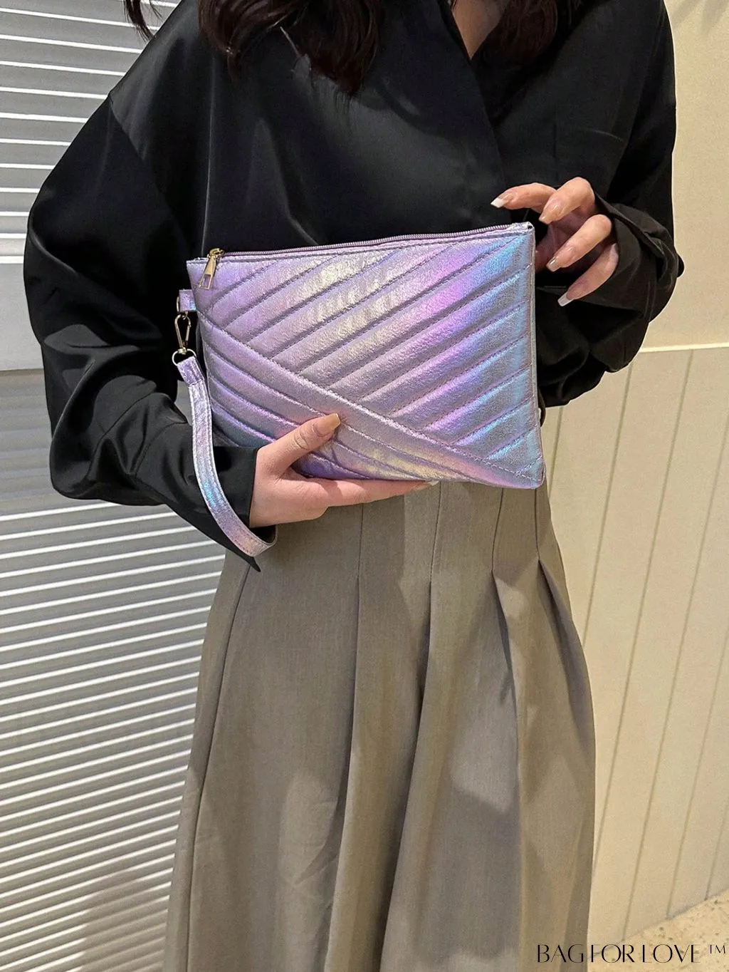 BagForLove - Chic Holographic Quilted PU Square Bag
