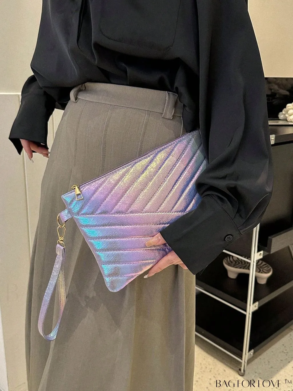 BagForLove - Chic Holographic Quilted PU Square Bag