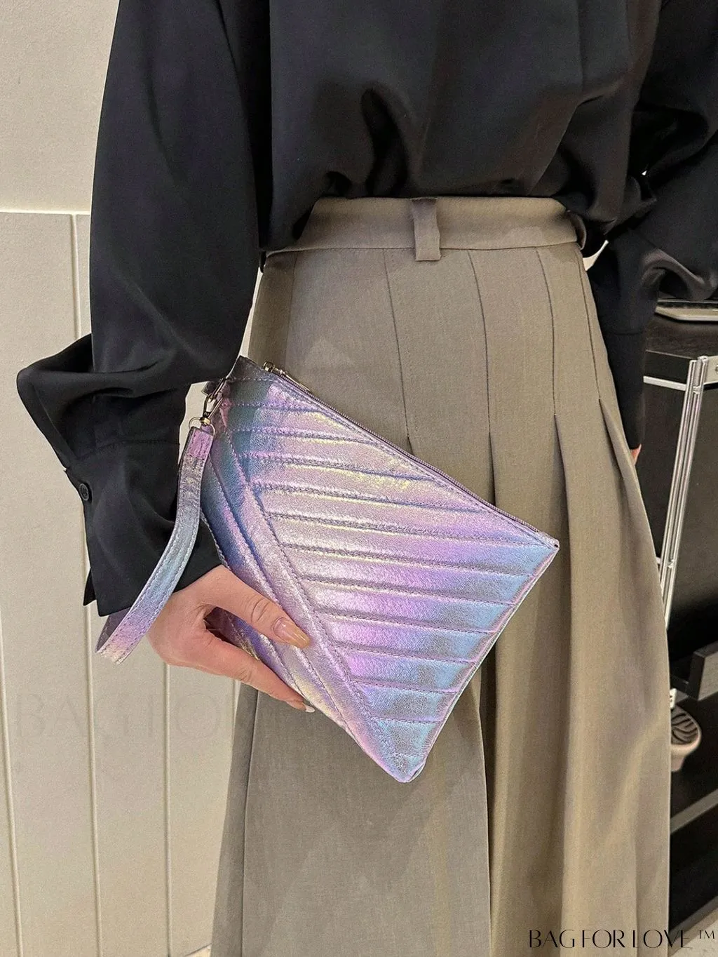 BagForLove - Chic Holographic Quilted PU Square Bag