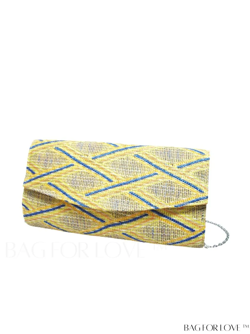 BagForLove - Colorblock Geometric Pattern Flap Bag - Medium Square Size