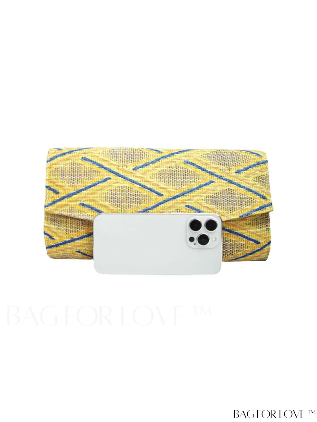 BagForLove - Colorblock Geometric Pattern Flap Bag - Medium Square Size