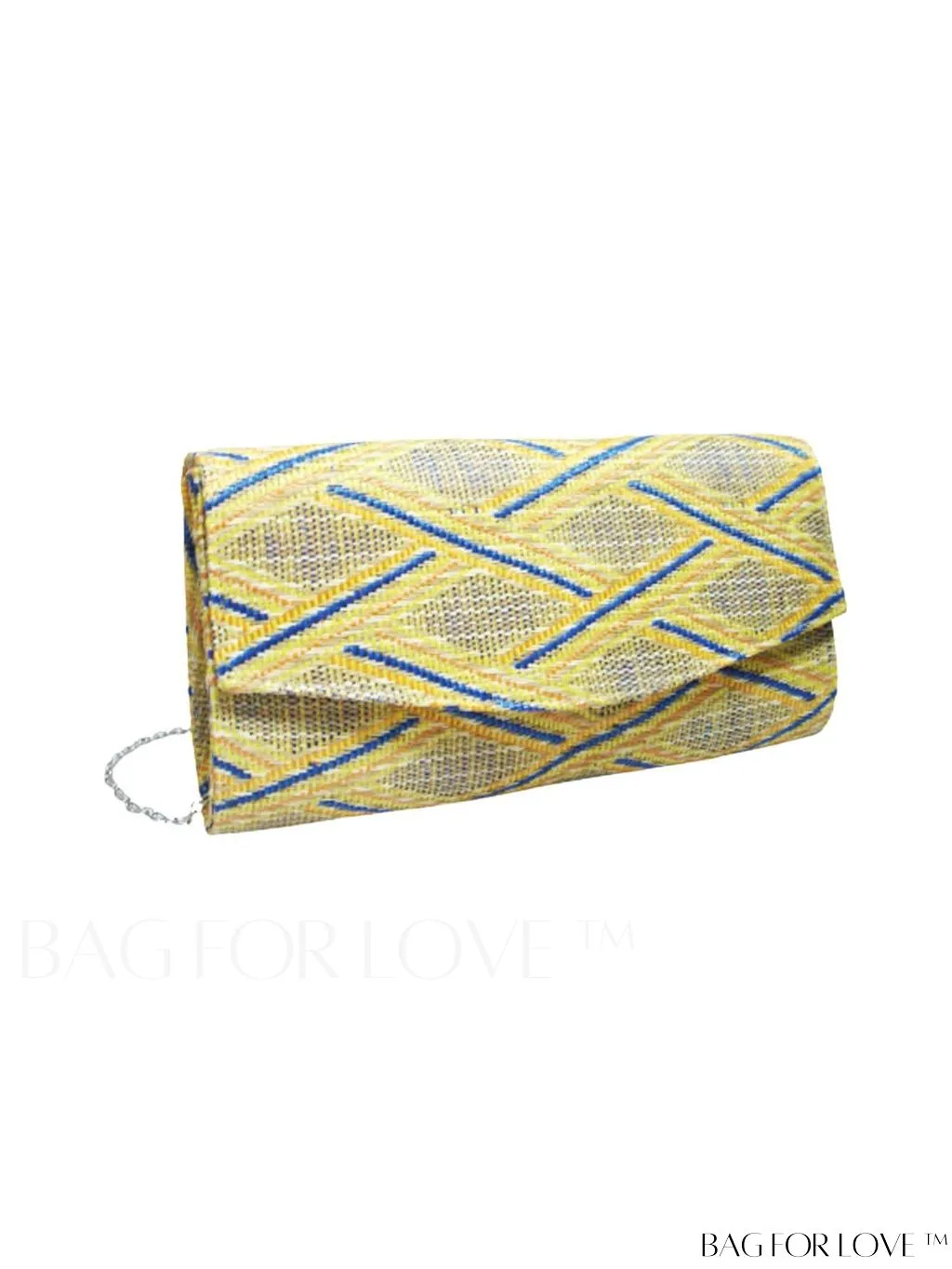 BagForLove - Colorblock Geometric Pattern Flap Bag - Medium Square Size