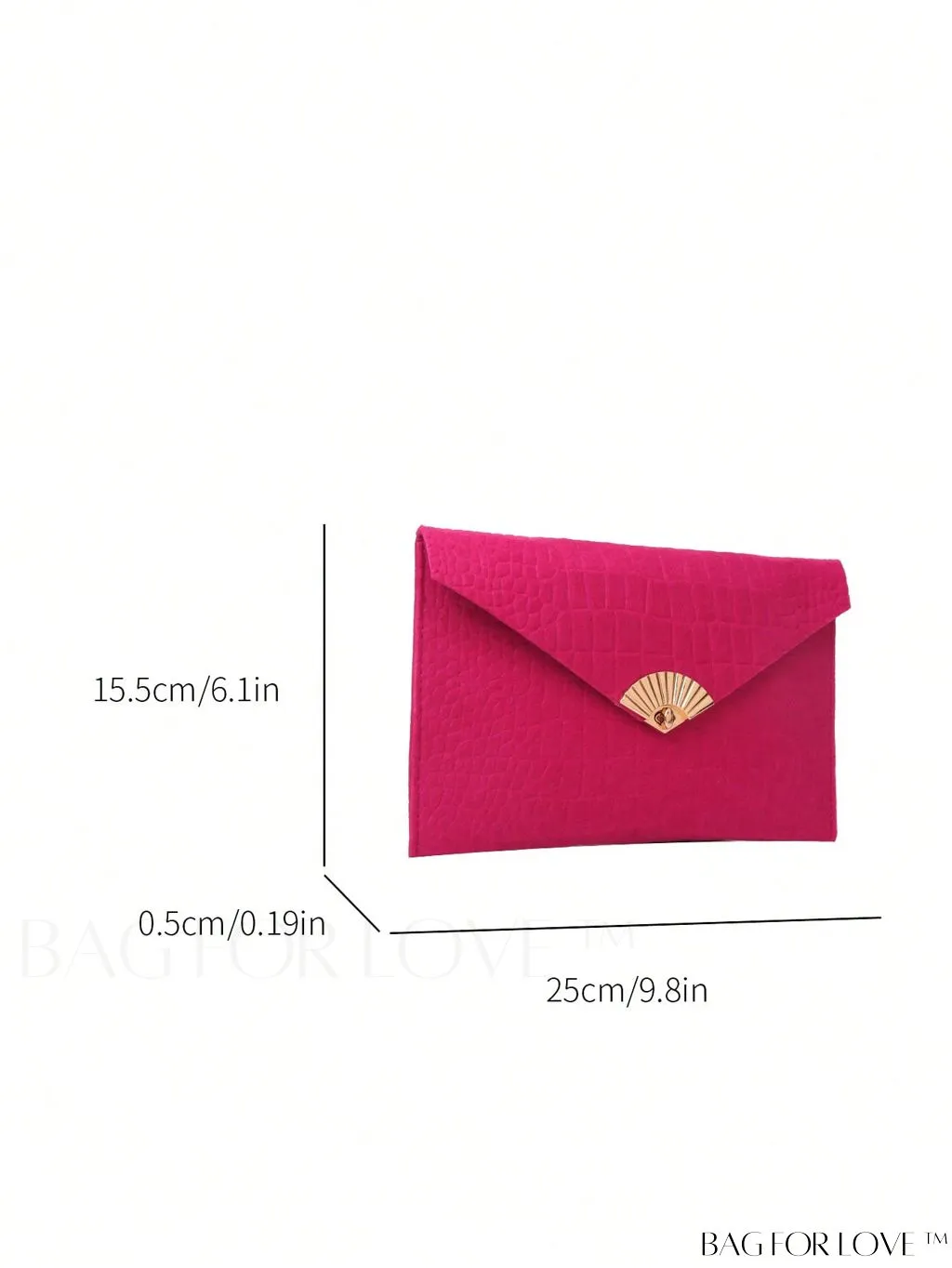 BagForLove - Crocodile Embossed Flap Envelope Bag - Stylish Polyester Fashion Accessory