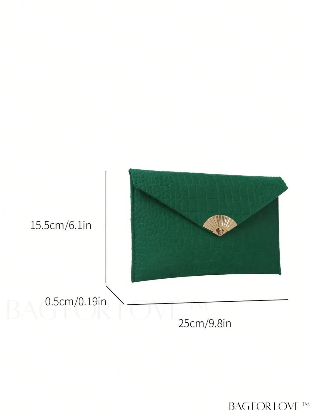 BagForLove - Crocodile Embossed Flap Envelope Bag - Stylish Polyester Fashion Accessory