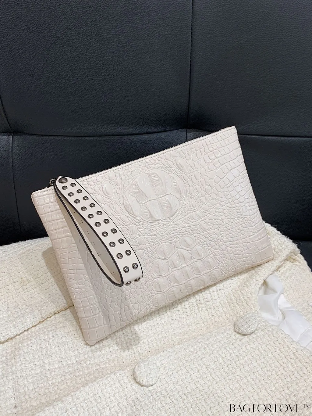 BagForLove - Crocodile Embossed PU Square Bag for Everyday Use