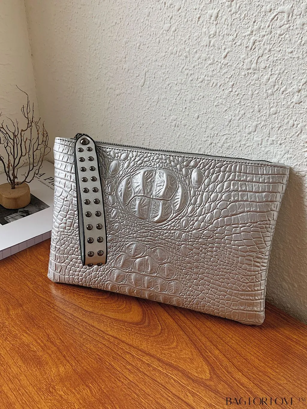 BagForLove - Crocodile Embossed PU Square Bag for Everyday Use