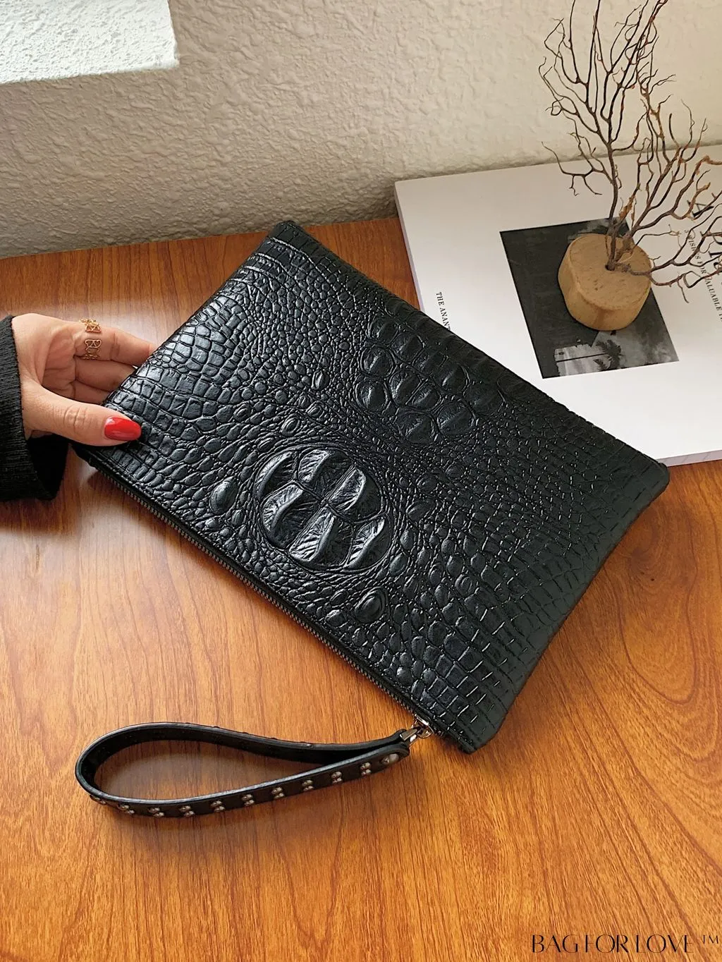 BagForLove - Crocodile Embossed PU Square Bag for Everyday Use