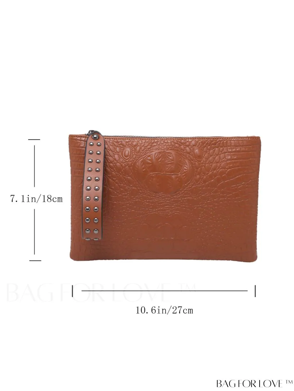 BagForLove - Crocodile Embossed PU Square Bag for Everyday Use