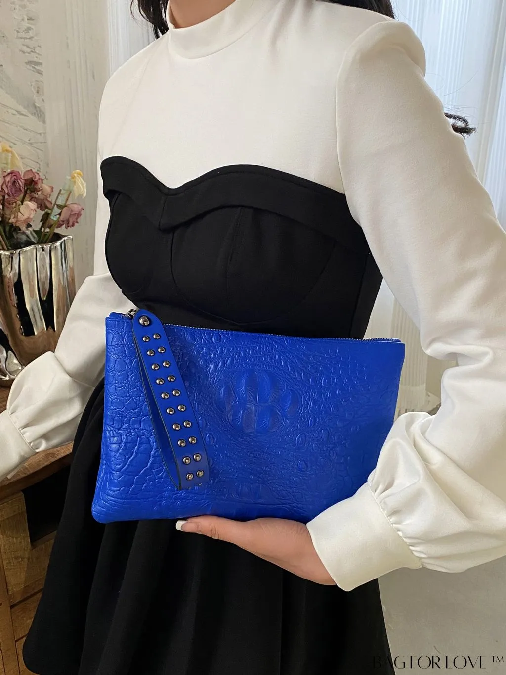 BagForLove - Crocodile Embossed PU Square Bag for Everyday Use