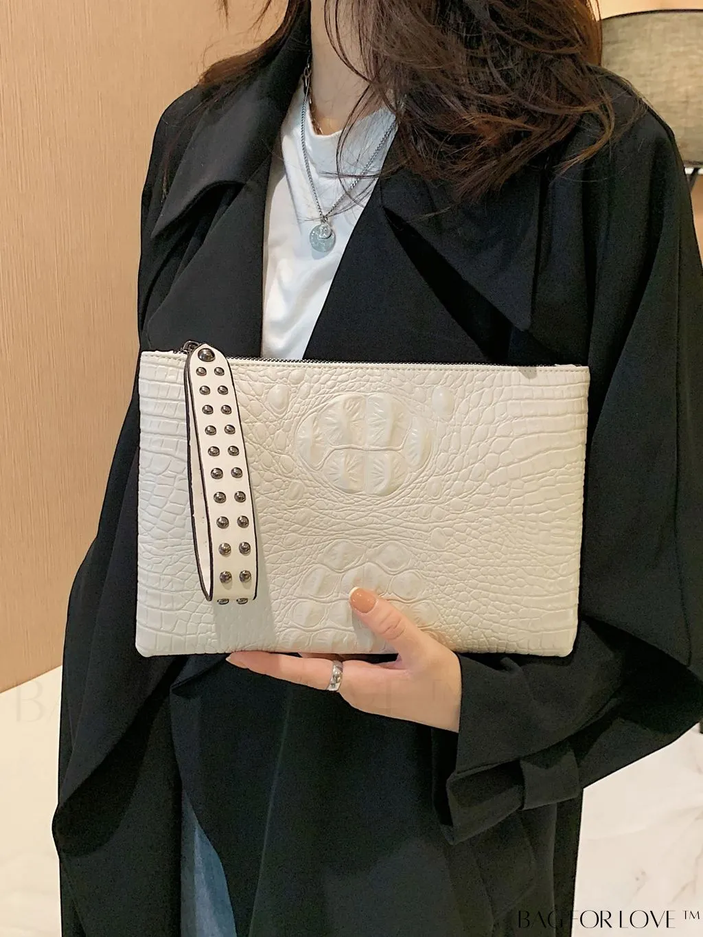 BagForLove - Crocodile Embossed PU Square Bag for Everyday Use