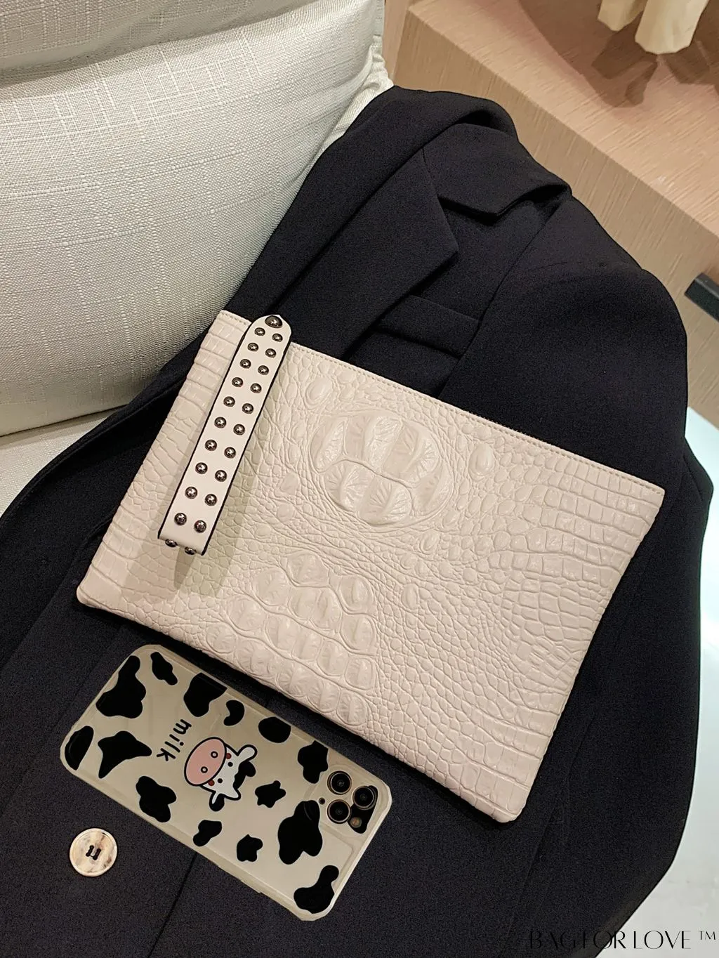 BagForLove - Crocodile Embossed PU Square Bag for Everyday Use
