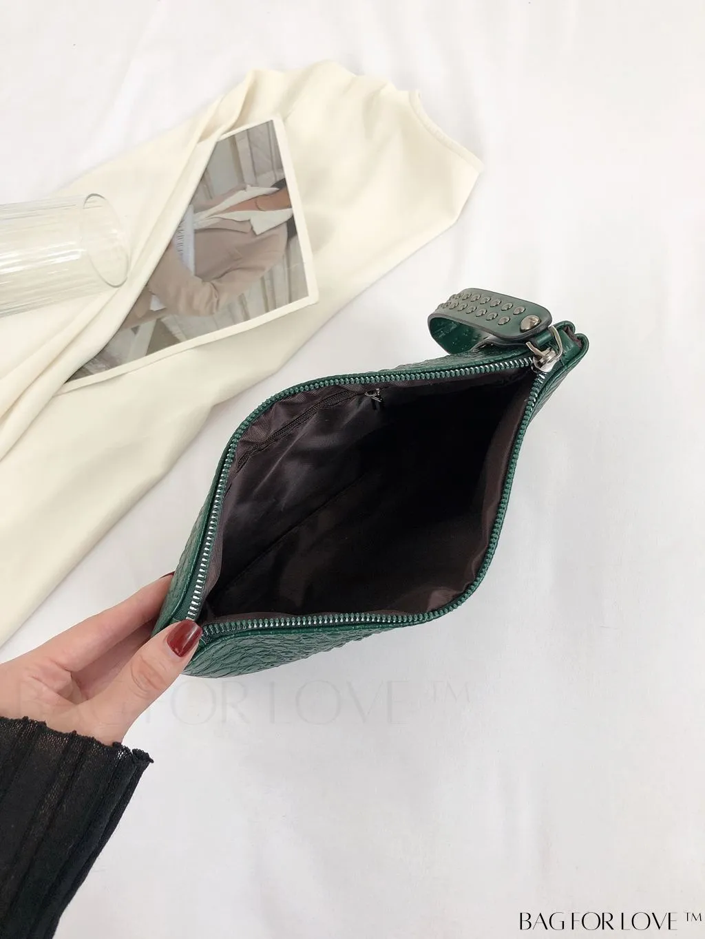 BagForLove - Crocodile Embossed PU Square Bag for Everyday Use