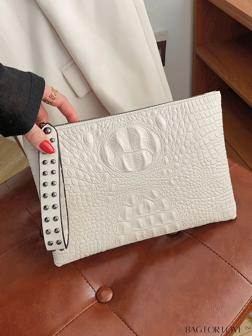 BagForLove - Crocodile Embossed PU Square Bag for Everyday Use